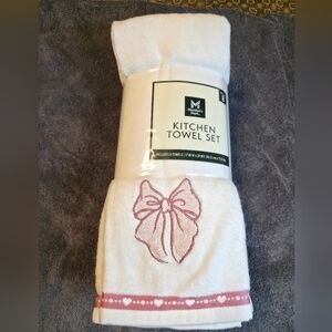 Member's Mark 100% Cotton Kitchen Towel Set with Pink Bow Accent